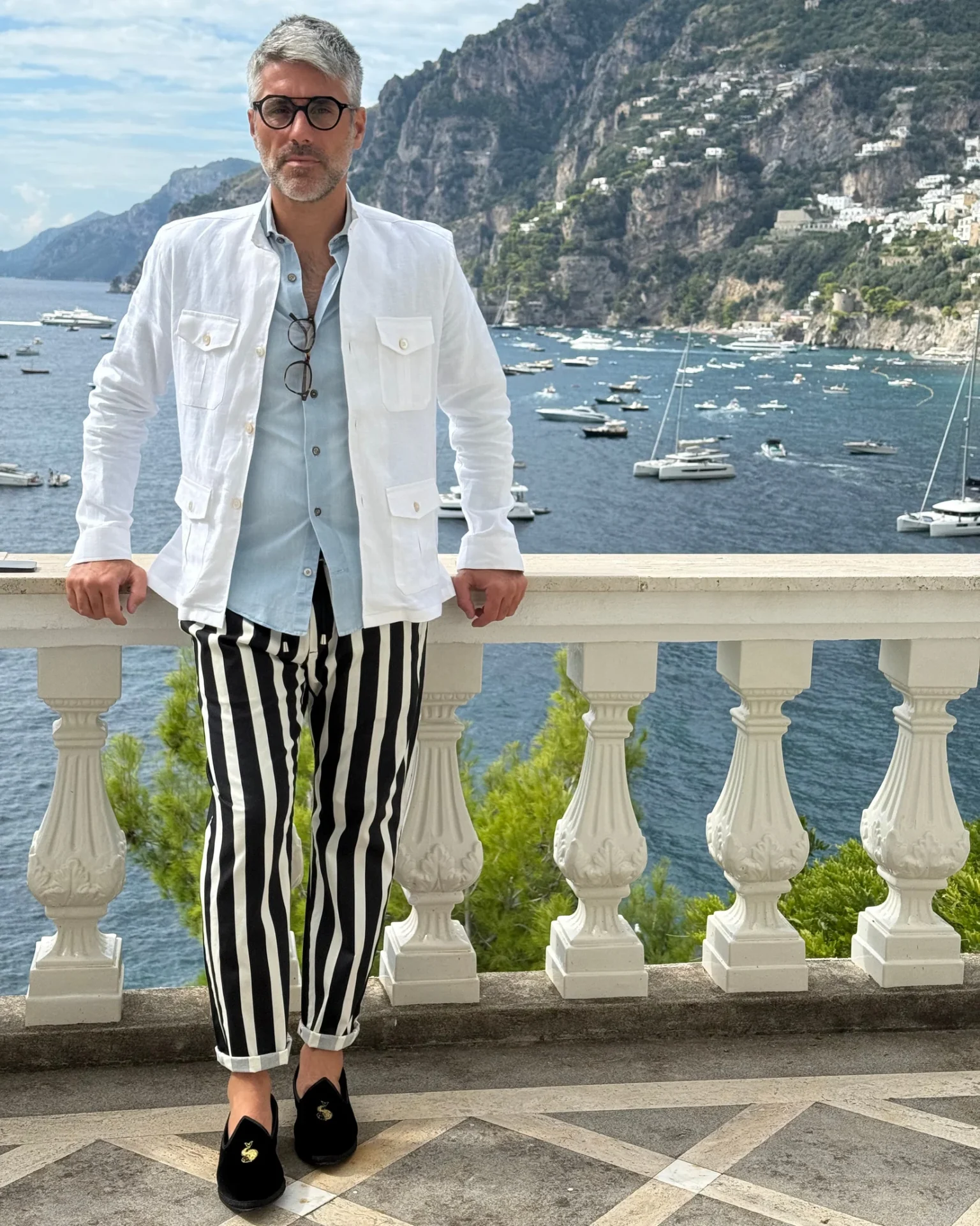 Martino Acampora, general manager of Treville, on the terrace above Positano