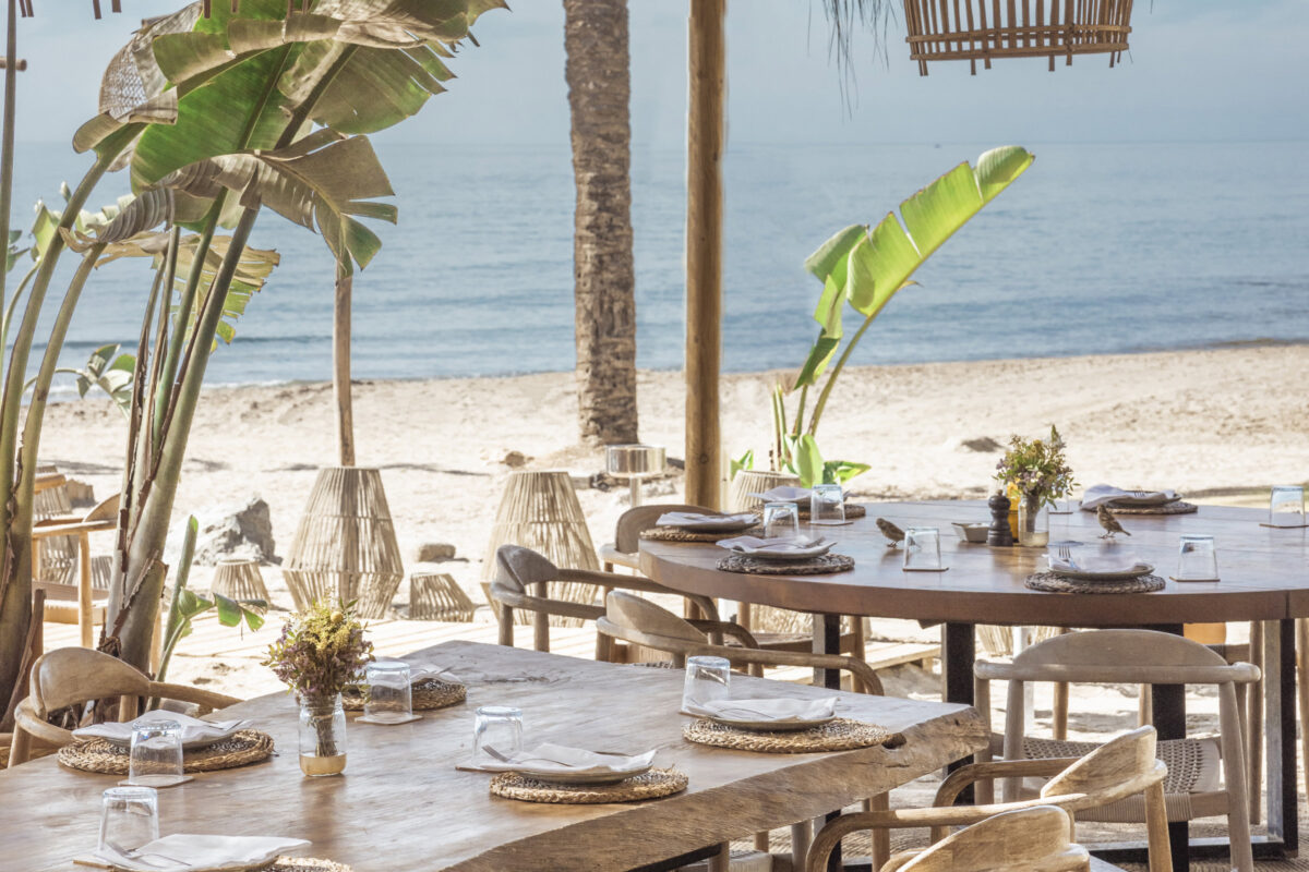 Beachside table at El Chiringuito, Puente Romano